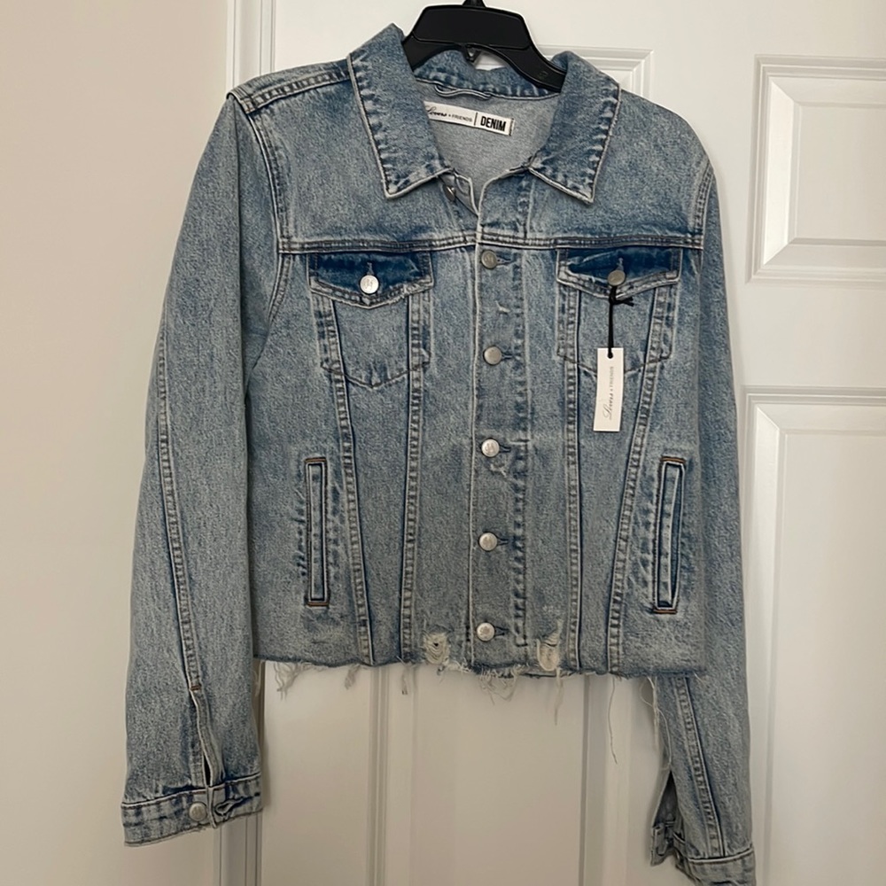 Lovers & Friends distressed jean jacket in mint condition